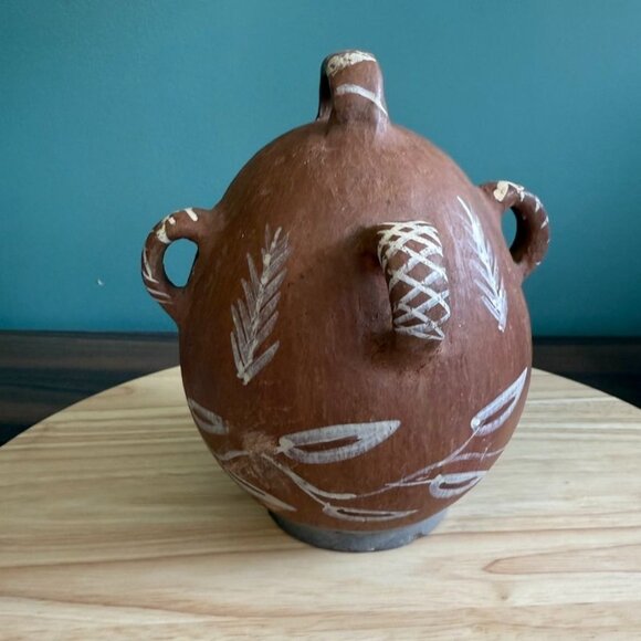 Vintage Peruvian Quinua Vessel Pitcher Zoomorphic Rustic Jug Red Clay Pottery P - Picture 4 of 10